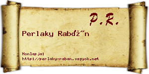 Perlaky Rabán névjegykártya